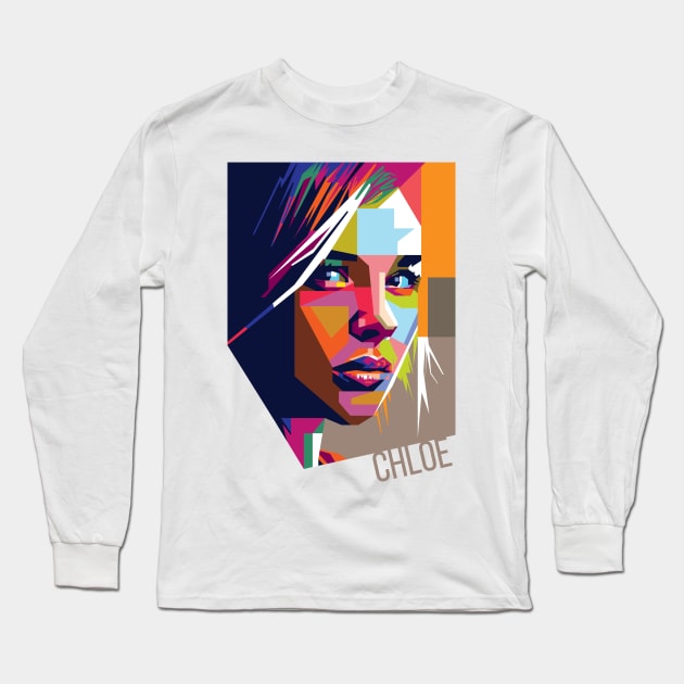 Chloë Grace Moretz Pop Art Long Sleeve T-Shirt by Laksana Ardie Store